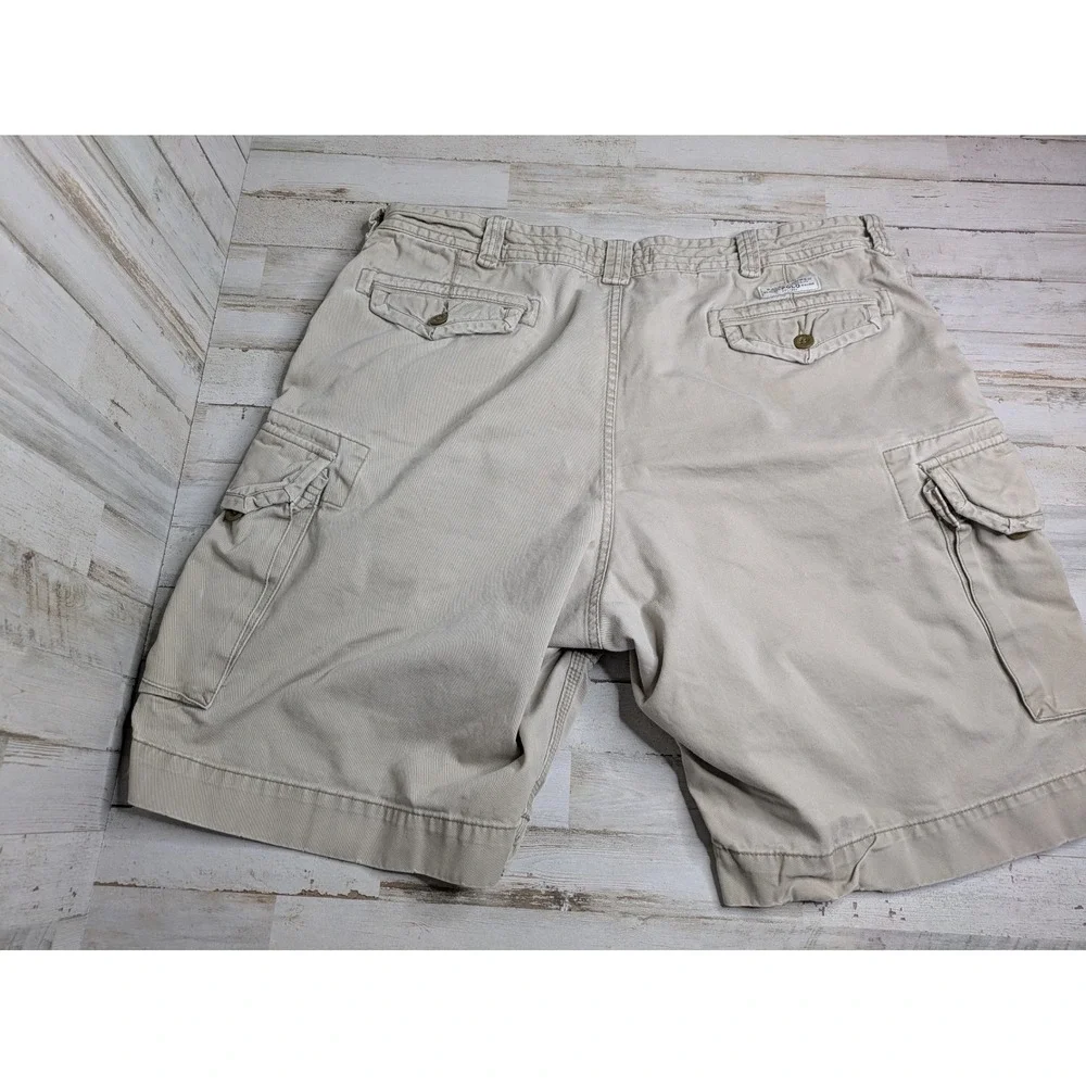 Vintage Y2K Polo By Ralph Lauren Cargo Shorts Mens 40 Khaki Thick Classic Cotton